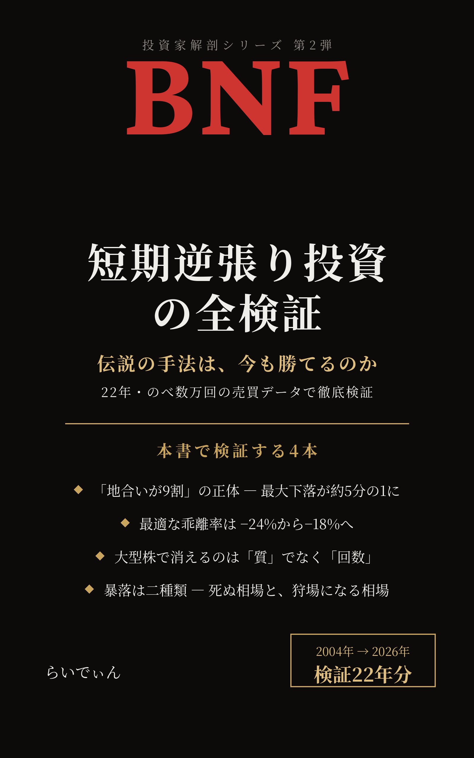 BNF流 短期逆張り投資の全検証